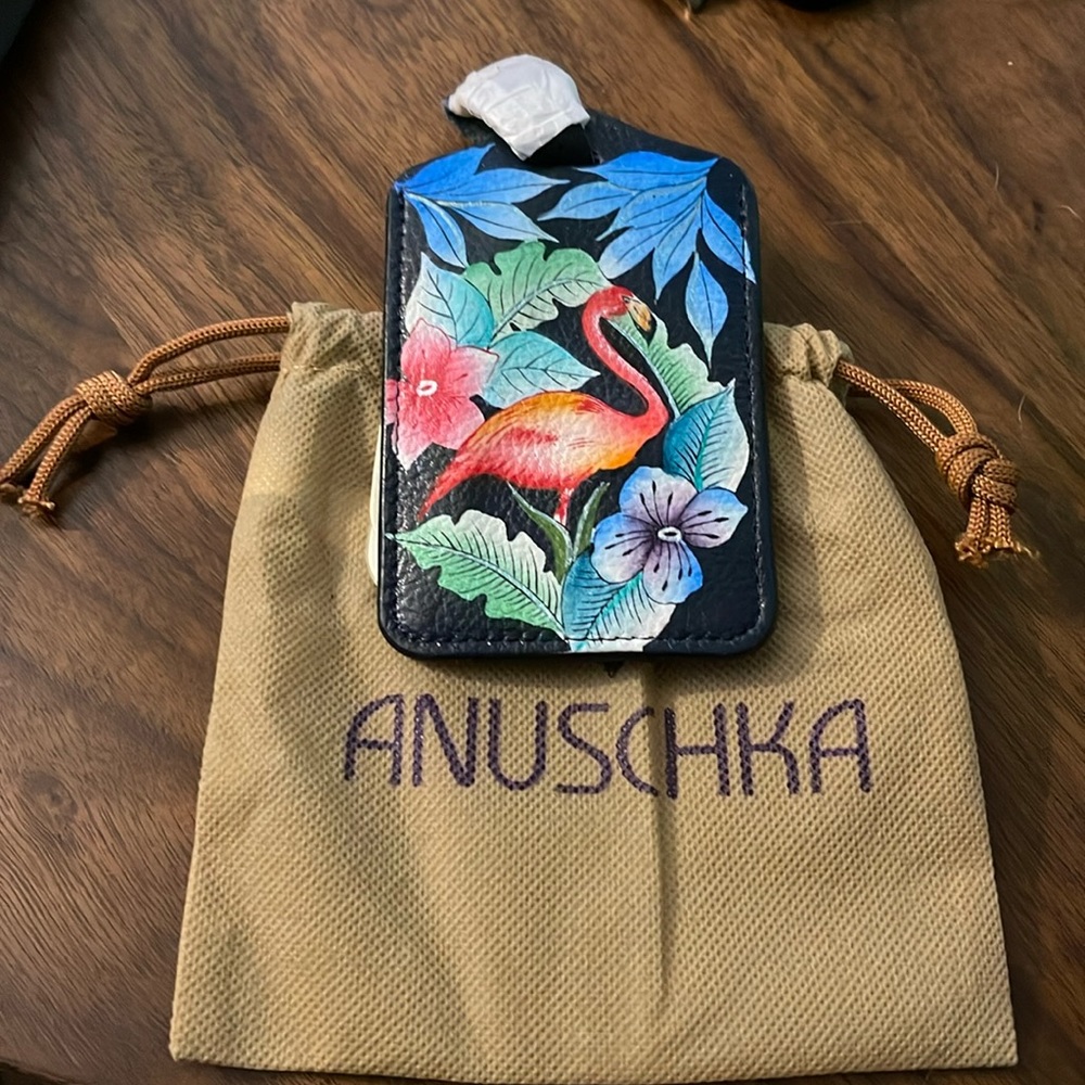ANUSCHKA “Flamingo Fever” Luggage Tag